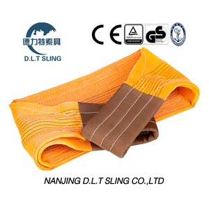 Élingue en sangle plate en polyester à 2 plis pour levage industriel