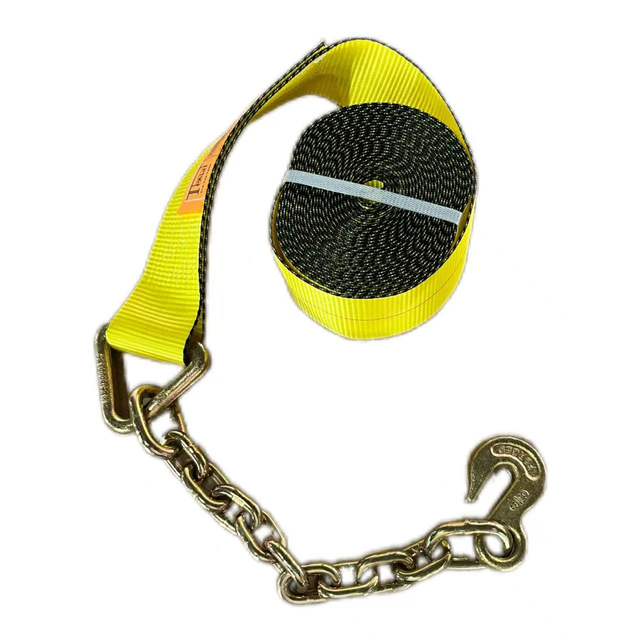  Sangles à cliquet de 4 pouces de 30 pieds avec extrémités de la chaîne